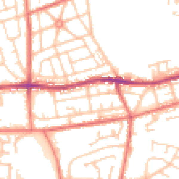 Daytime road noise heatmap for BL4 0BN