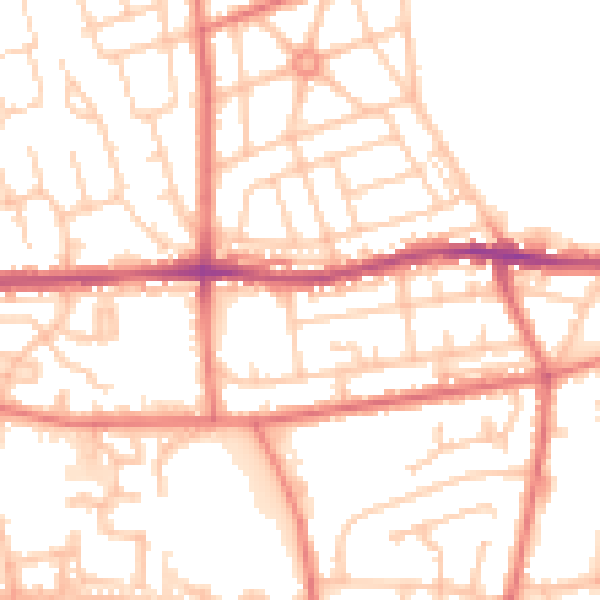 Daytime road noise heatmap for BL4 0BP