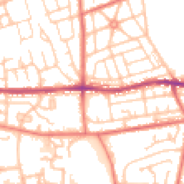 Daytime road noise heatmap for BL4 0BR