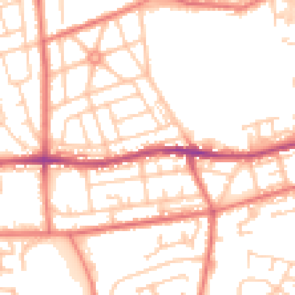 Daytime road noise heatmap for BL4 0BU