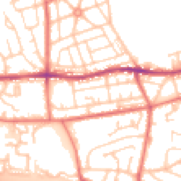 Daytime road noise heatmap for BL4 0BW