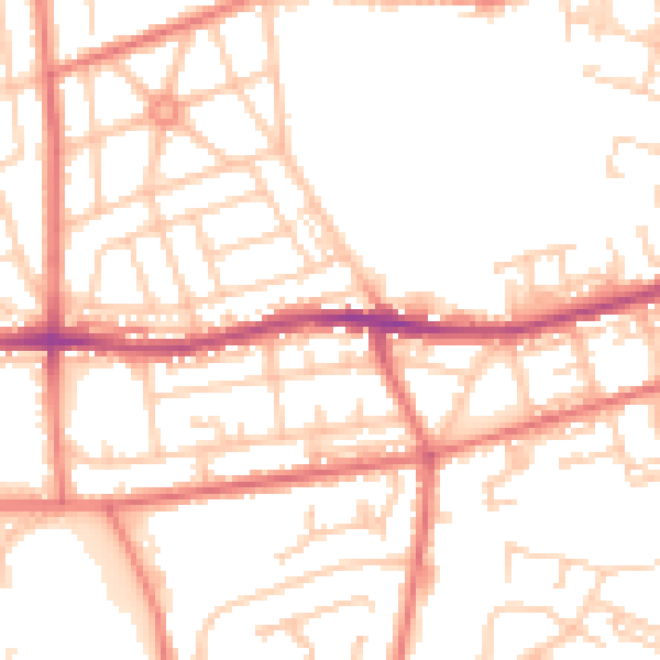 Daytime road noise heatmap for BL4 0BX