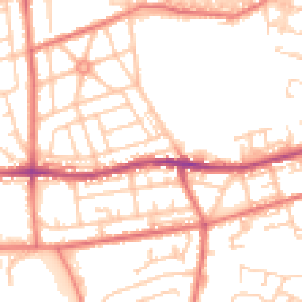 Daytime road noise heatmap for BL4 0BY