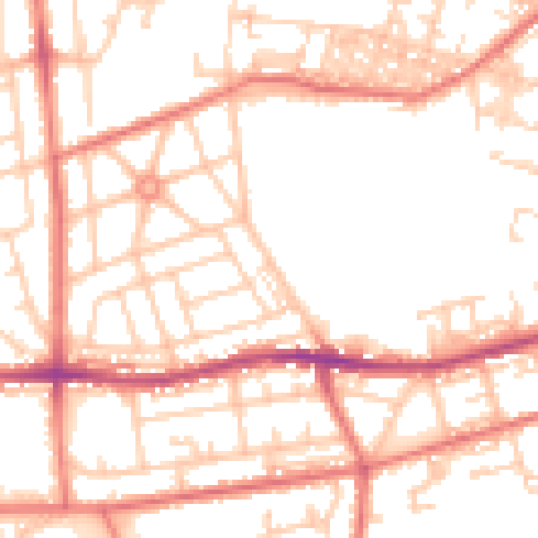 Daytime road noise heatmap for BL4 0DL