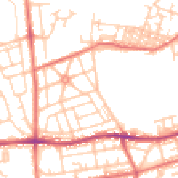 Daytime road noise heatmap for BL4 0DN