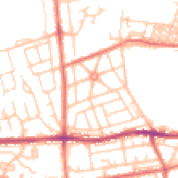 Daytime road noise heatmap for BL4 0DP