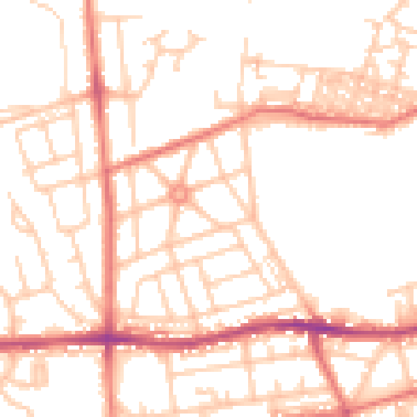 Daytime road noise heatmap for BL4 0DR
