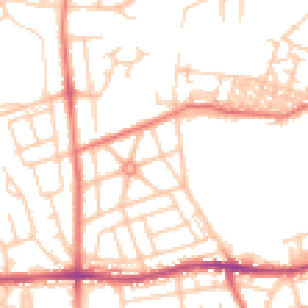 Daytime road noise heatmap for BL4 0DT