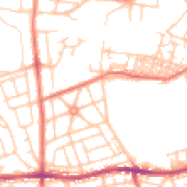 Daytime road noise heatmap for BL4 0DY