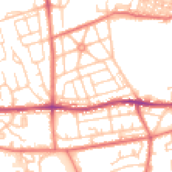 Daytime road noise heatmap for BL4 0EJ