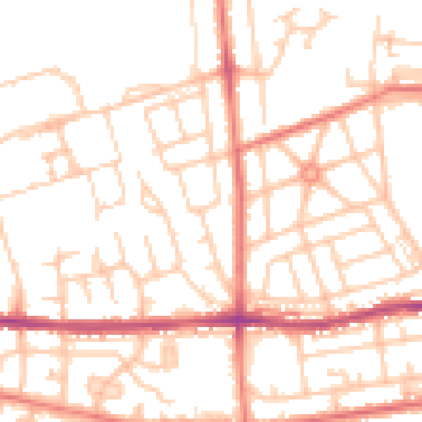Daytime road noise heatmap for BL4 0HG