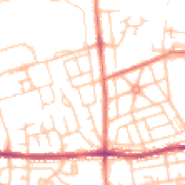 Daytime road noise heatmap for BL4 0HQ
