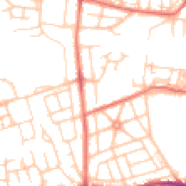 Daytime road noise heatmap for BL4 0JD