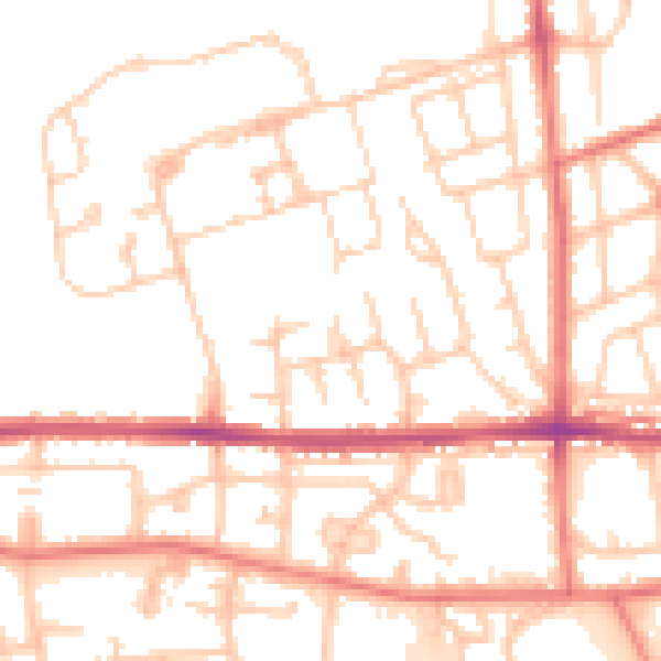 Daytime road noise heatmap for BL4 0NB