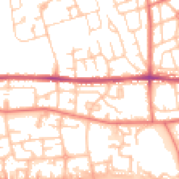 Daytime road noise heatmap for BL4 0NZ