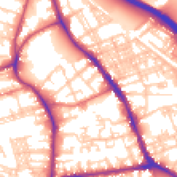 Daytime road noise heatmap for BL4 7AG