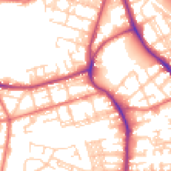 Daytime road noise heatmap for BL4 7DS
