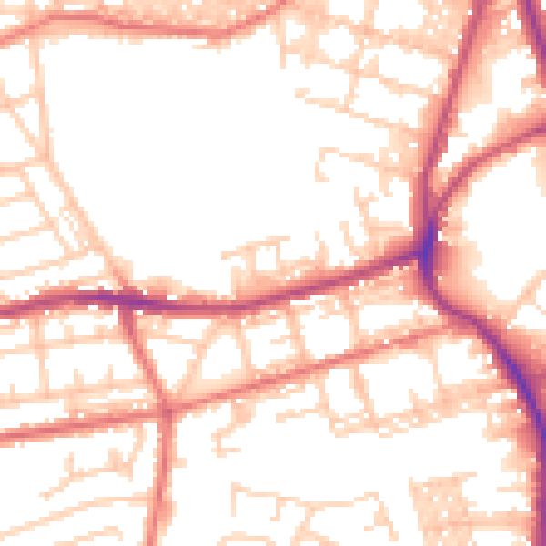 Daytime road noise heatmap for BL4 7EE