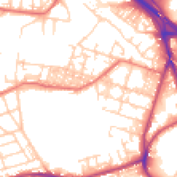 Daytime road noise heatmap for BL4 7FY