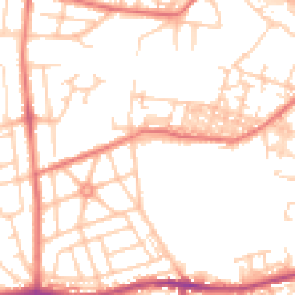 Daytime road noise heatmap for BL4 7HP