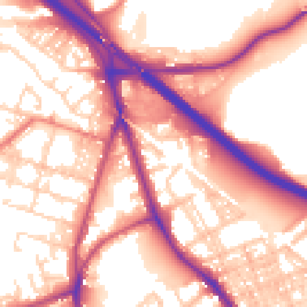 Daytime road noise heatmap for BL4 7JT