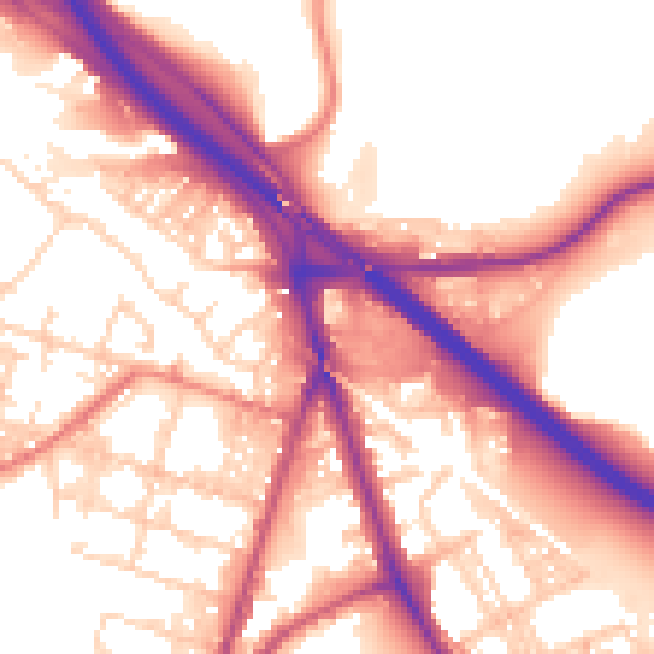 Daytime road noise heatmap for BL4 7JU