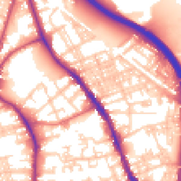 Daytime road noise heatmap for BL4 7NS