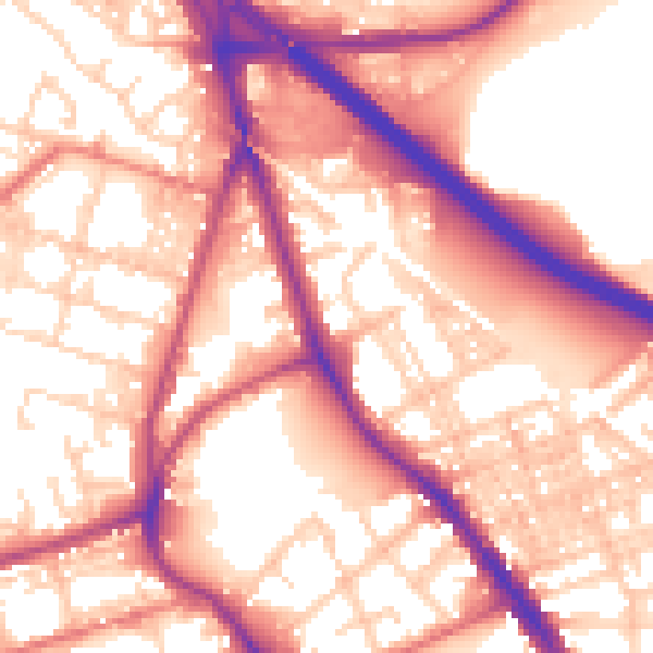 Daytime road noise heatmap for BL4 7PB