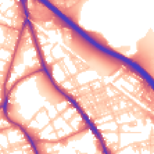 Daytime road noise heatmap for BL4 7PJ