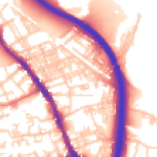 Daytime road noise heatmap for BL4 7QD