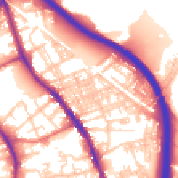 Daytime road noise heatmap for BL4 7RH