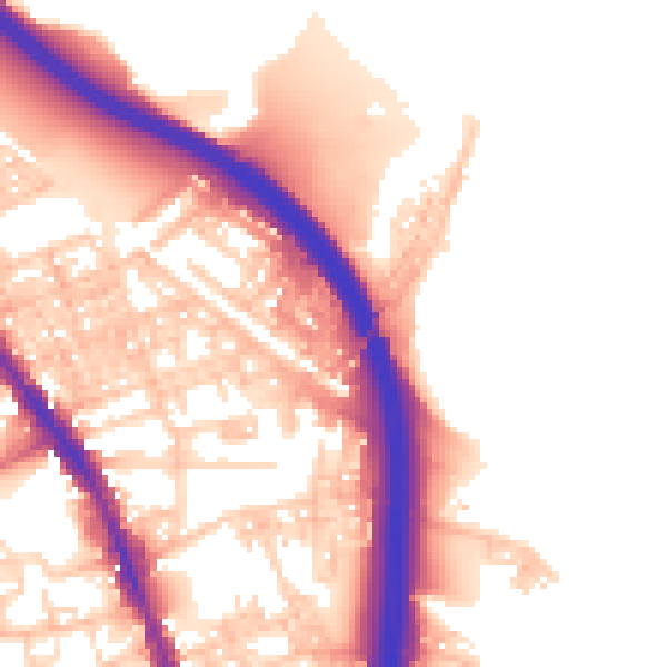 Daytime road noise heatmap for BL4 7SD