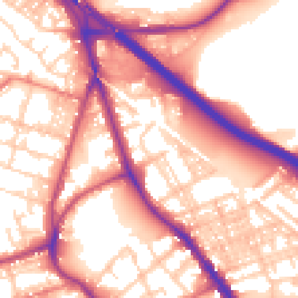 Daytime road noise heatmap for BL4 7TB
