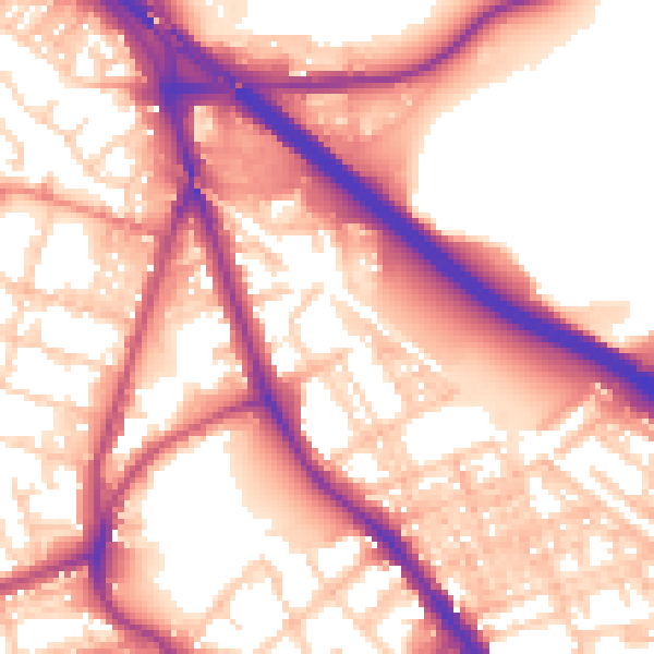 Daytime road noise heatmap for BL4 7TE