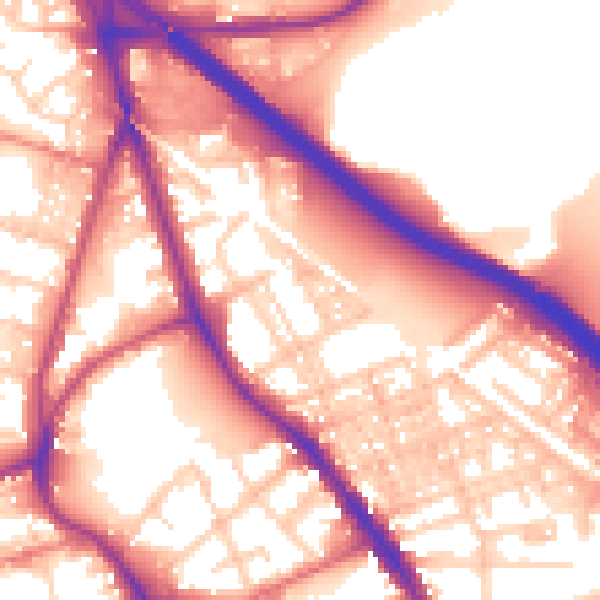 Daytime road noise heatmap for BL4 7TH