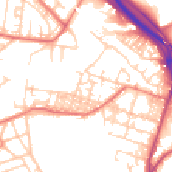 Daytime road noise heatmap for BL4 7TQ