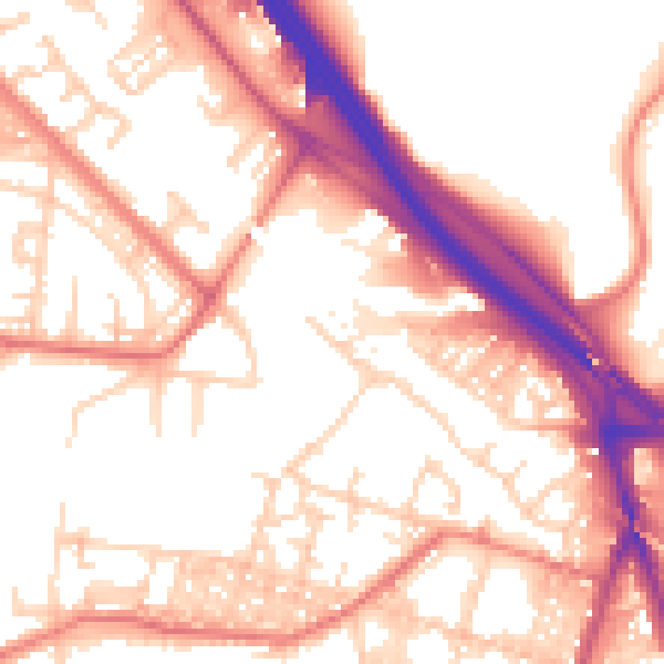 Daytime road noise heatmap for BL4 7TS