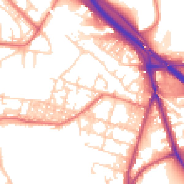 Daytime road noise heatmap for BL4 7TT