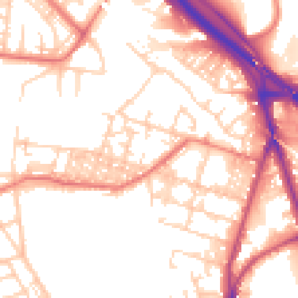 Daytime road noise heatmap for BL4 7TX