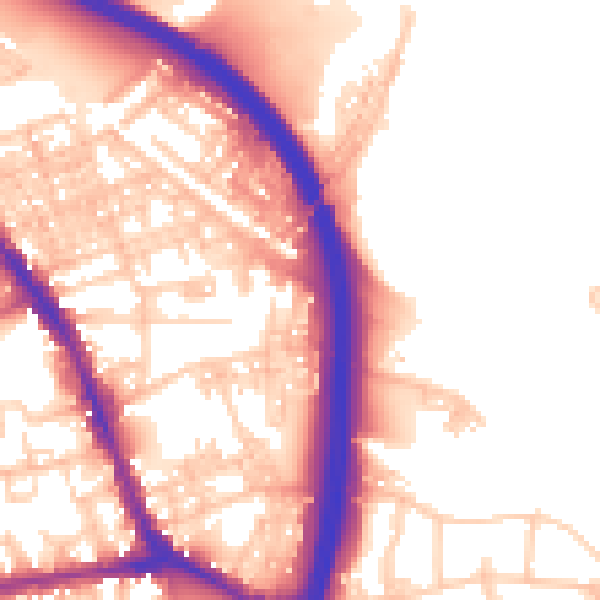 Daytime road noise heatmap for BL4 8BG