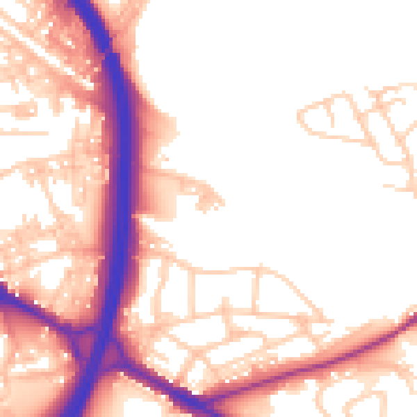 Daytime road noise heatmap for BL4 8BU