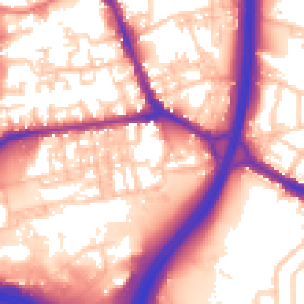 Daytime road noise heatmap for BL4 8BW