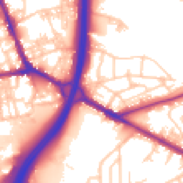Daytime road noise heatmap for BL4 8DG