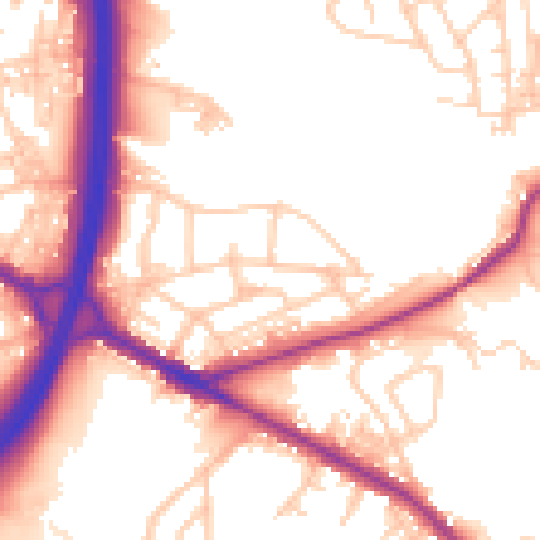 Daytime road noise heatmap for BL4 8DL