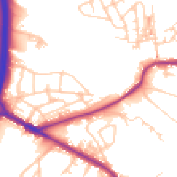 Daytime road noise heatmap for BL4 8DT