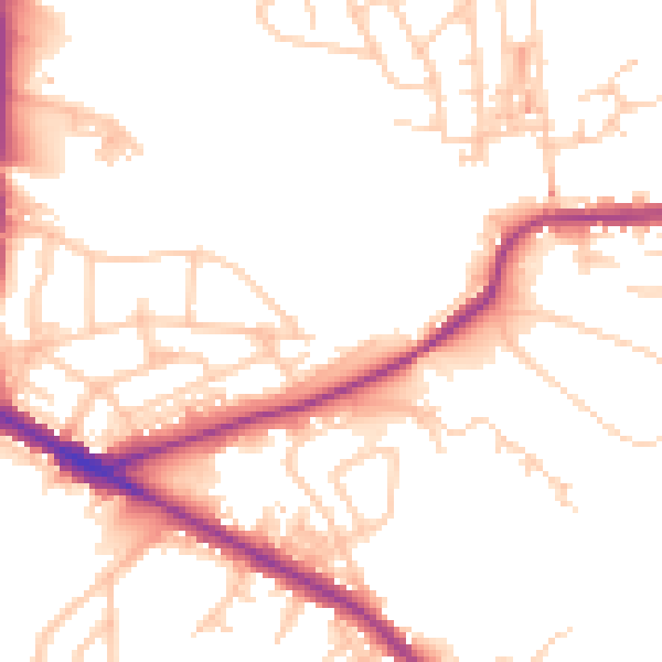 Daytime road noise heatmap for BL4 8DU