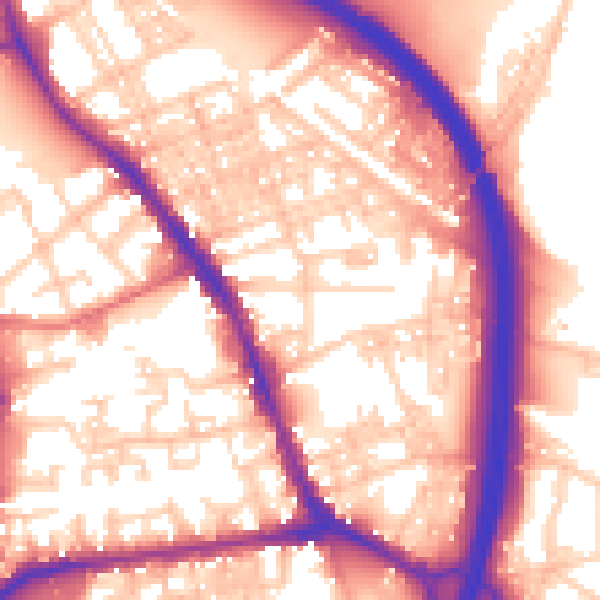 Daytime road noise heatmap for BL4 8EQ