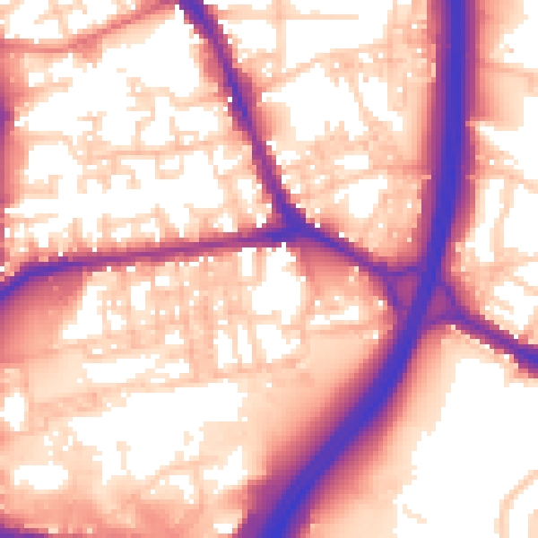 Daytime road noise heatmap for BL4 8HN