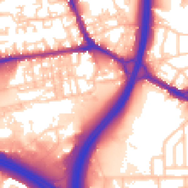 Daytime road noise heatmap for BL4 8HR