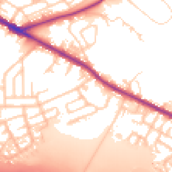 Daytime road noise heatmap for BL4 8JL